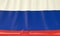 Colorful Russia flag waving in the wind.