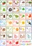 Colorful Russian alphabet with pictures and titles for children education