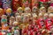 Colorful russian wooden dolls