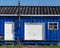 Colorful and rustic royal blue shed