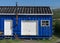 Colorful and rustic royal blue shed