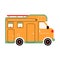 Colorful RV camper. The Way Home Trailer. Recreational car. Holiday trip concept. Mobile home for out-of-town recreation