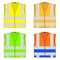 Colorful Safety Jackets. Protective Workwear for Work. Road Vests with Stripes. Professional High-visibility Clothes