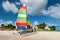 Colorful sail on the Catamaran at Brownes beach in Barbados