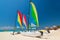 Colorful sail catamarans