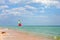 Colorful sailboat on the Black Sea, Crimea