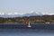 Colorful Sailboat on Puget Sound Olympic Peninsula