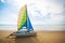 Colorful sailing boat on the beach