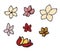 Colorful sakura flower vector.Chinese flower tattoo. Chrysanth flower for tattoo.