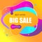 Colorful sale banners template with vibrant gradient fluid shapes. Advertisement design