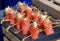 Colorful salmon canapes