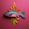 Colorful Salmon Season Leaf: Autumn-inspired Organic Sculpting With Striking Use Of Color
