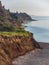 Colorful sand cliffs at the sea coast