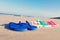 Colorful sandals at the beach