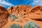 Colorful sandstone mountain ridge in valley of fire