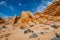 Colorful sandstone mountain ridge in valley of fire