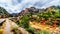 The colorful sandstone mountains and canyon carved by Oak Creek at famous Slide Rock State Park along Arizona SR89A