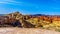 Colorful Sandstone Mountains at the Silica Dome viewpoint in the Valley of Fire State Park in Nevada, USA