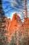 Colorful Sandstone spire at Glen Eyrie Castle