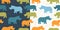 Colorful scandinavian rhinoceros patterns