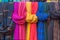 Colorful of scarves in a textiles market