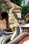 Colorful Scary Dragon Guards a Buddhist Temple