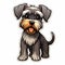 Colorful Schnauzer Dog Sticker: Detailed Cartoon Style For Creative Commons Attribution