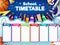 Colorful school timetable, weekly schedule with supplies and student items