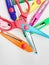 Colorful Scissor Design with Various Paper Pattern Cutting for Children Education in White  Background 25