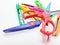 Colorful Scissor Design with Various Paper Pattern Cutting for Children Education in White  Background 27