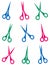 Colorful scissors on white background