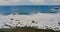 Colorful sea beach, waves foaming and splashing on the rocky shoreline. Ocean waves in open sea at Tenerife north, Anaga