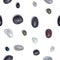 Colorful sea stones seamless pattern. Multi-colored glossy sea pebbles.