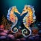 Colorful Seahorses in Coastal Shallows