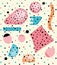 Colorful seamless memphis patterns style background