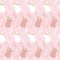 Colorful seamless pattern with bunnies, flowers. Decorative cute background with rabbits