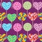 Colorful seamless pattern, candy lollipops, spiral candy cane. Candy on stick