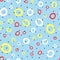 Colorful seamless pattern for children. Circles drawn by hand and polka dot.