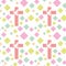 Colorful seamless pattern with Christian symbols. Bible, church and religious elements.