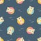 Colorful seamless pattern with cute funny koalas