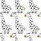 Colorful seamless pattern with cute giraffes. Decorative background with animals
