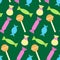 Colorful seamless pattern with different candies and lollipops. Print for textiles  fabric  wallpaper  cards  gift wrap and