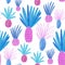 Colorful seamless pattern with exotic plants