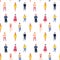 Colorful seamless pattern with figures of people