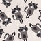 Colorful seamless pattern with happy raccoons. Decorative cute background with animals