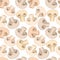 Colorful Seamless pattern with illustration of mushroom
