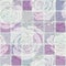 Colorful seamless pattern with ornament and squares. Vector geometrical wallpaper with roses