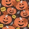 Colorful seamless pattern, pumpkins for Halloween day, maple leaves. Decorative background