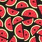 Colorful seamless pattern with ripe watermelons