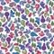Colorful seamless pattern rounded decorative lowercase letters w